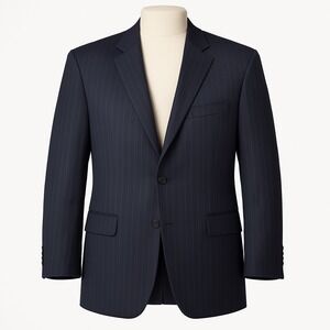 Lauren Ralph Lauren Mens Blazer‎ 44R Blue Pinstripe Wool Professional Business